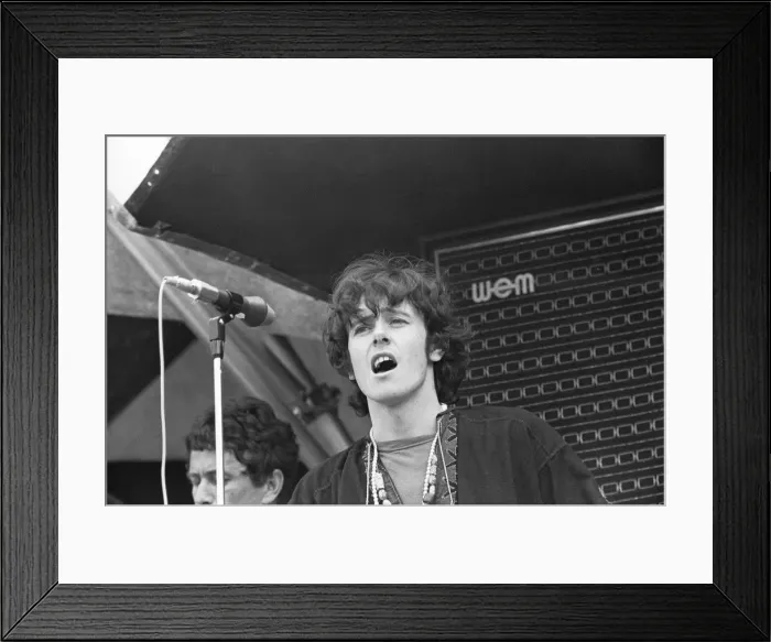Framed Print : Donovan performing on stage at the 1967 National Jazz and Blues Festival at Royal