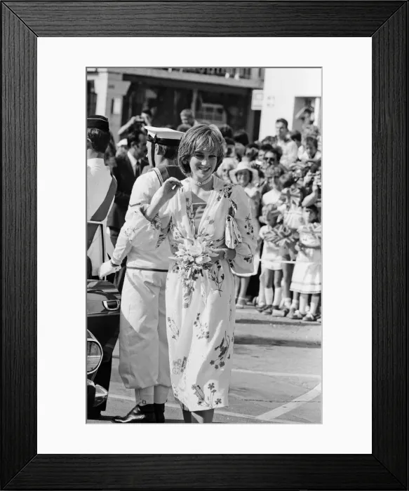 Framed Print : HRH Princess Diana, The Princess of Wales in Gibraltar for her Honeymoon with her