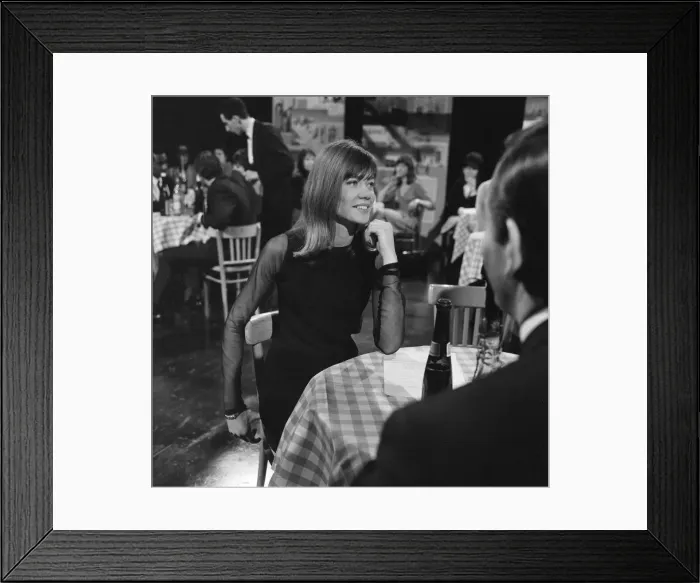Framed Print : Francoise Hardy, french singer, makes a guest appearance on ITV music show They Framed Print : Francoise Hardy, french singer, makes a guest appearance on ITV music show They