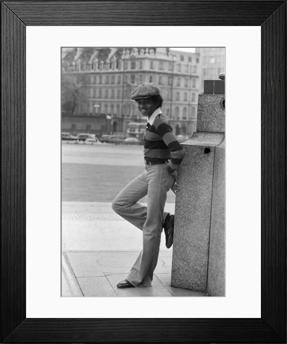 Framed Print : The Jackson 5 pop group pictured at Hyde Park Corner. Pictured is the youngest member of
