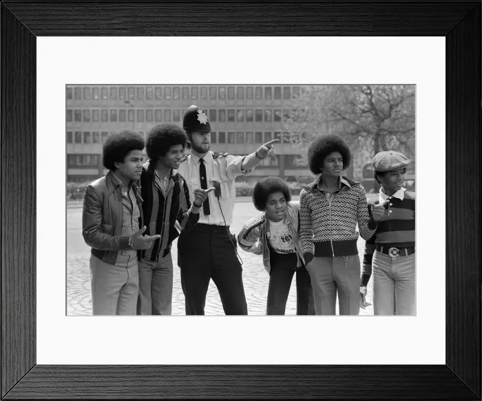 Framed Print : The Jackson 5 pop group pictured at Hyde Park Corner. They are Randy, 15, Michael, 18 Framed Print : The Jackson 5 pop group pictured at Hyde Park Corner. They are Randy, 15, Michael, 18