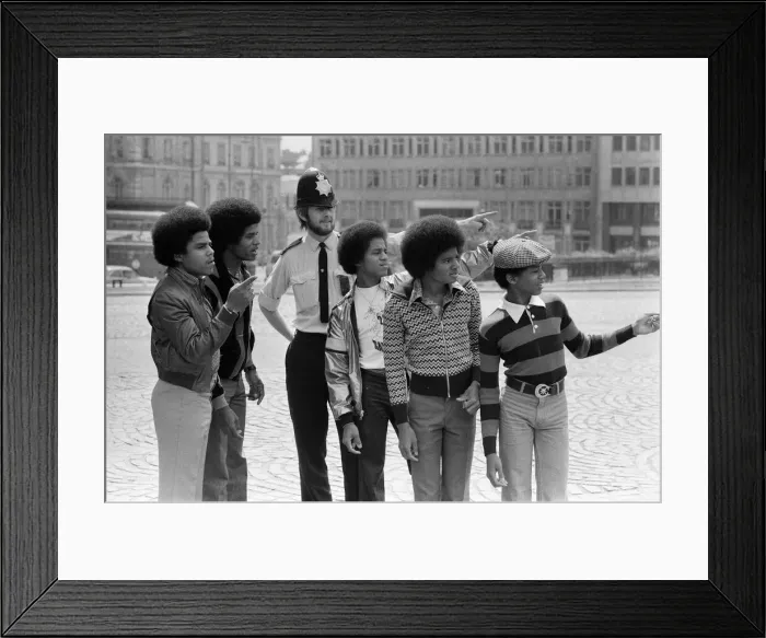Framed Print : The Jackson 5 pop group pictured at Hyde Park Corner. They are Randy, 15, Michael, 18 Framed Print : The Jackson 5 pop group pictured at Hyde Park Corner. They are Randy, 15, Michael, 18