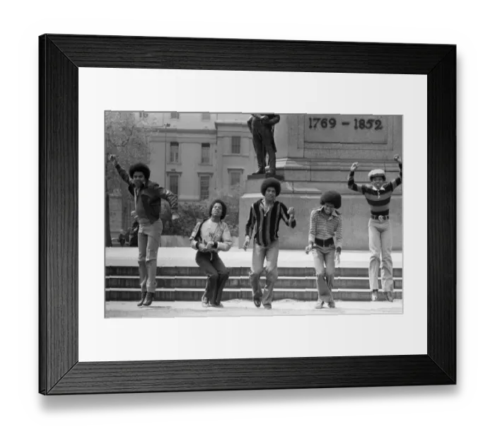 Framed Print : The Jackson 5 pop group pictured at Hyde Park Corner. They are Randy, 15, Michael, 18
