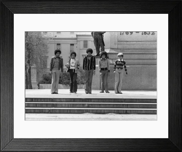 Framed Print : The Jackson 5 pop group pictured at Hyde Park Corner. They are Randy, 15, Michael, 18 Framed Print : The Jackson 5 pop group pictured at Hyde Park Corner. They are Randy, 15, Michael, 18