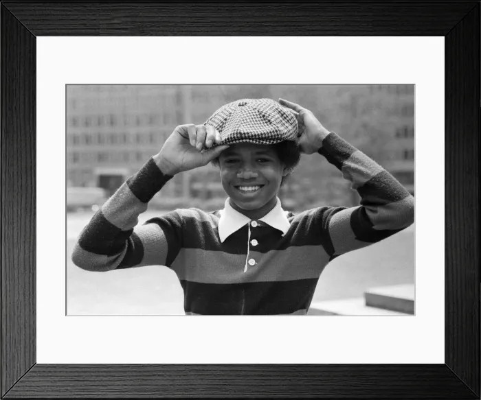 Framed Print : The Jackson 5 pop group pictured at Hyde Park Corner. Pictured is the youngest member of Framed Print : The Jackson 5 pop group pictured at Hyde Park Corner. Pictured is the youngest member of