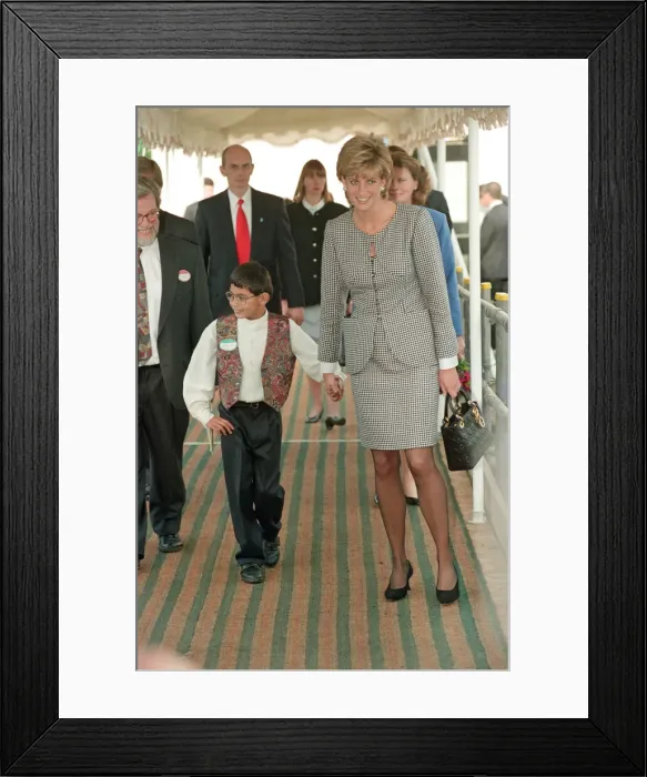 Framed Print : HRH Princess Diana, The Princess of Wales is shown around the Institute for Conductive Framed Print : HRH Princess Diana, The Princess of Wales is shown around the Institute for Conductive