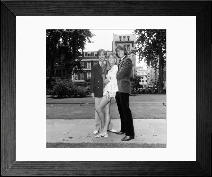 Framed Print : Toomorrow, pop group photo-call in Soho Square, London, ahead of the release (10th July Framed Print : Toomorrow, pop group photo-call in Soho Square, London, ahead of the release (10th July