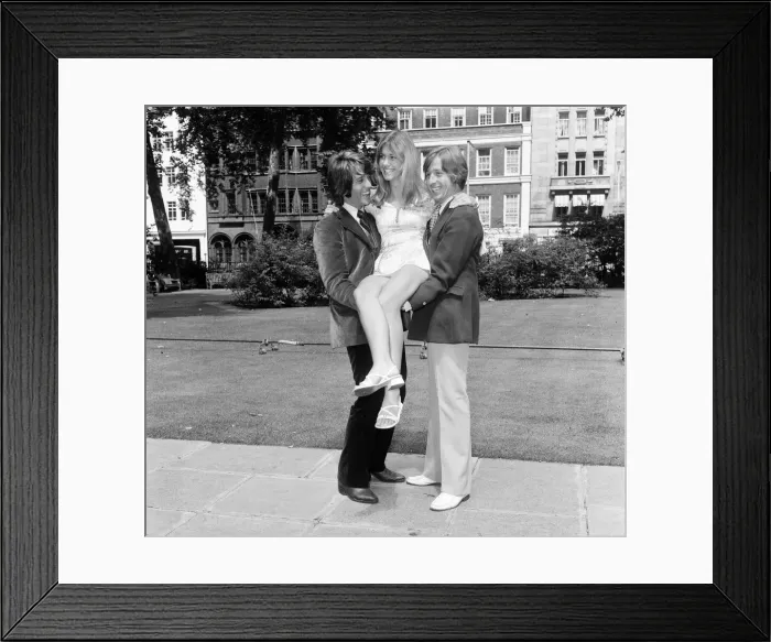 Framed Print : Toomorrow, pop group photo-call in Soho Square, London, ahead of the release (10th July Framed Print : Toomorrow, pop group photo-call in Soho Square, London, ahead of the release (10th July