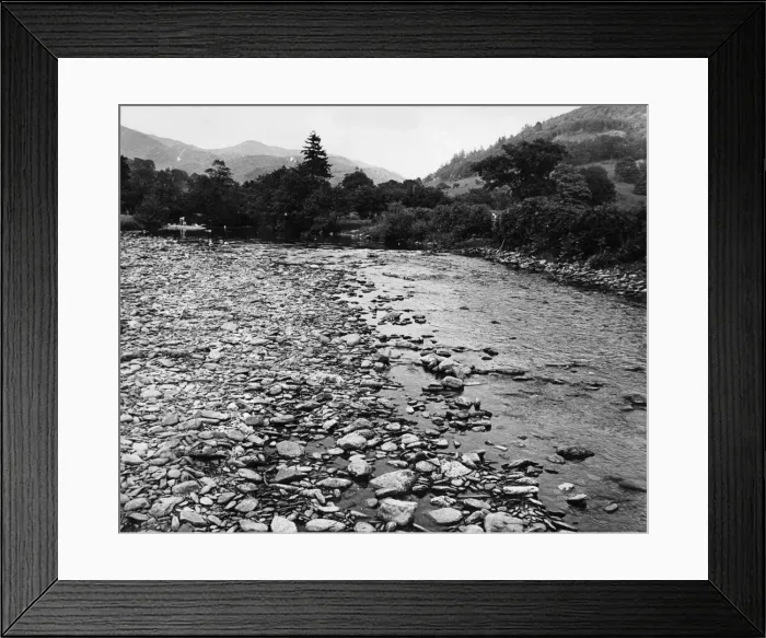 Framed Print : River scene at Dinas Mawddwy, North Wales. Circa 1970 Framed Print : River scene at Dinas Mawddwy, North Wales. Circa 1970