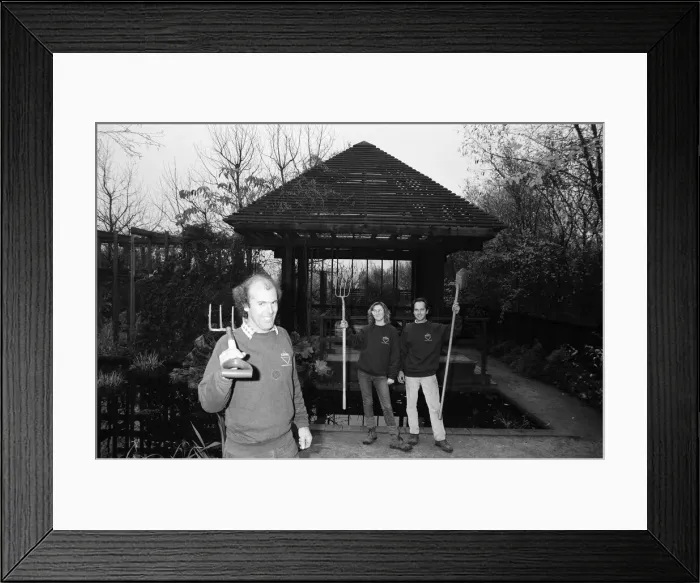Framed Print : Head gardener Mr Brian Gilbride celebrates the success of Telford in the 1989 Britain in Framed Print : Head gardener Mr Brian Gilbride celebrates the success of Telford in the 1989 Britain in