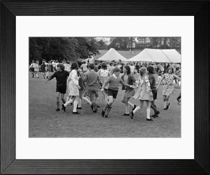 Framed Print : Children country dancing in Teesside. 1972 Framed Print : Children country dancing in Teesside. 1972