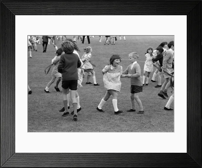 Framed Print : Children country dancing in Teesside. 1972 Framed Print : Children country dancing in Teesside. 1972