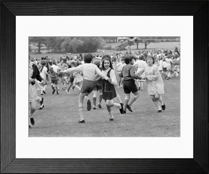 Framed Print : Children country dancing in Teesside. 1972 Framed Print : Children country dancing in Teesside. 1972