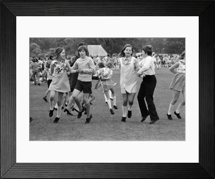 Framed Print : Children country dancing in Teesside. 1972 Framed Print : Children country dancing in Teesside. 1972