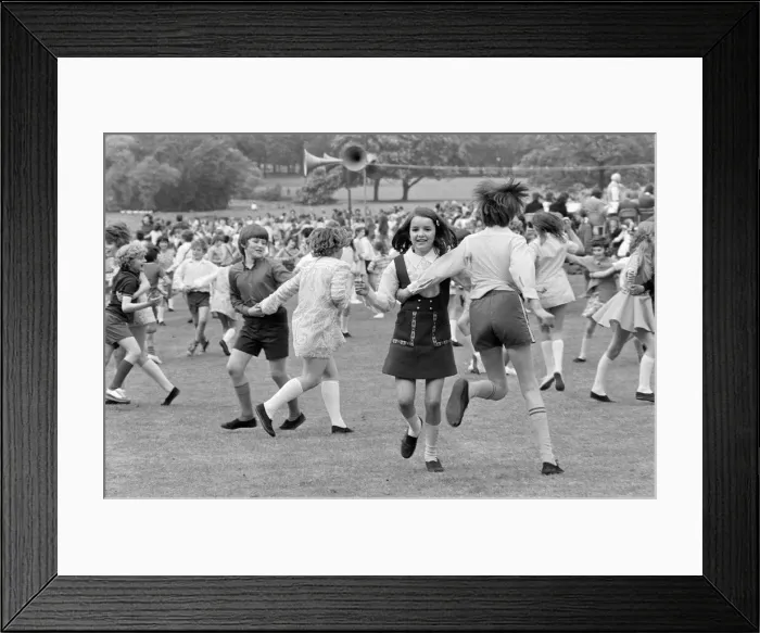 Framed Print : Children country dancing in Teesside. 1972 Framed Print : Children country dancing in Teesside. 1972