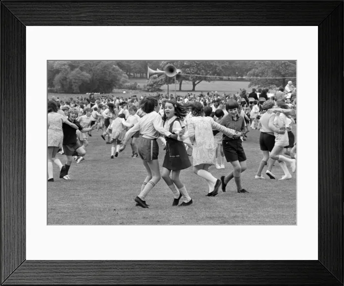 Framed Print : Children country dancing in Teesside. 1972 Framed Print : Children country dancing in Teesside. 1972
