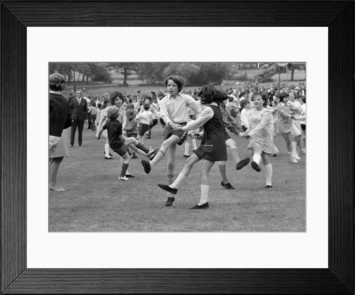 Framed Print : Children country dancing in Teesside. 1972 Framed Print : Children country dancing in Teesside. 1972