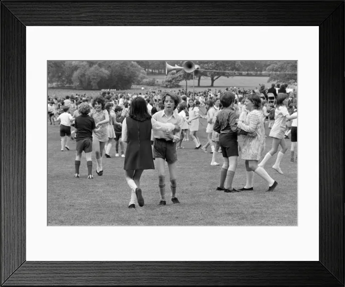 Framed Print : Children country dancing in Teesside. 1972 Framed Print : Children country dancing in Teesside. 1972