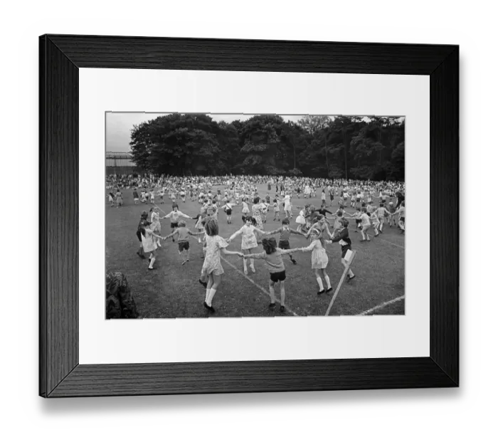 Framed Print : Children country dancing in Teesside. 1973 Framed Print : Children country dancing in Teesside. 1973