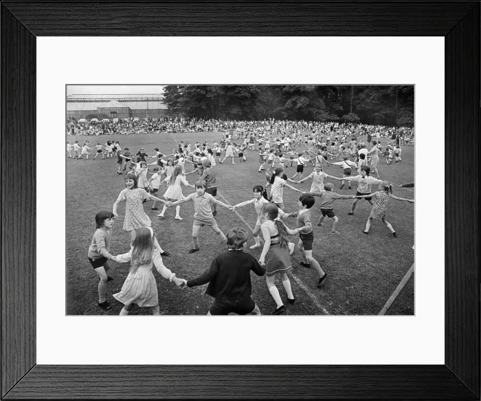 Framed Print : Children country dancing in Teesside. 1973 Framed Print : Children country dancing in Teesside. 1973