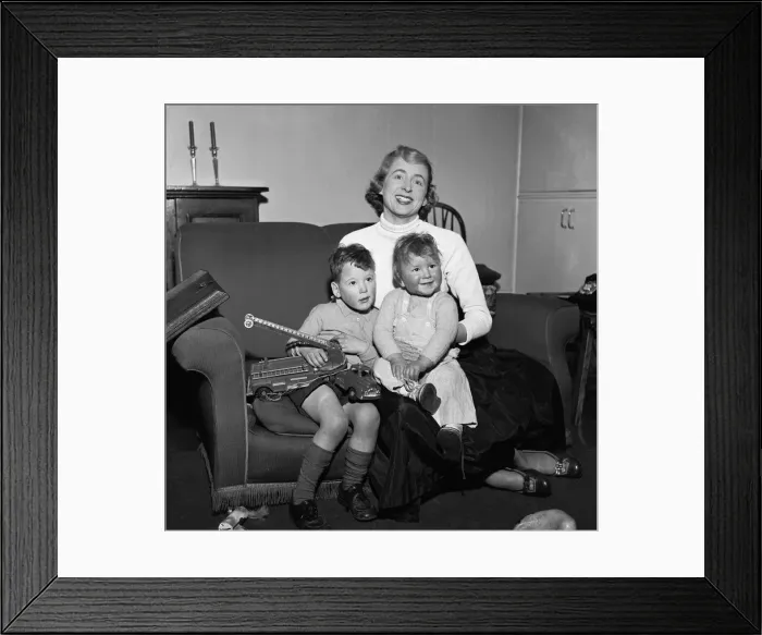 Framed Print : Caroline Benn seen here with her two sons Stephen (left) and Hilary 19th March 1955 Framed Print : Caroline Benn seen here with her two sons Stephen (left) and Hilary 19th March 1955