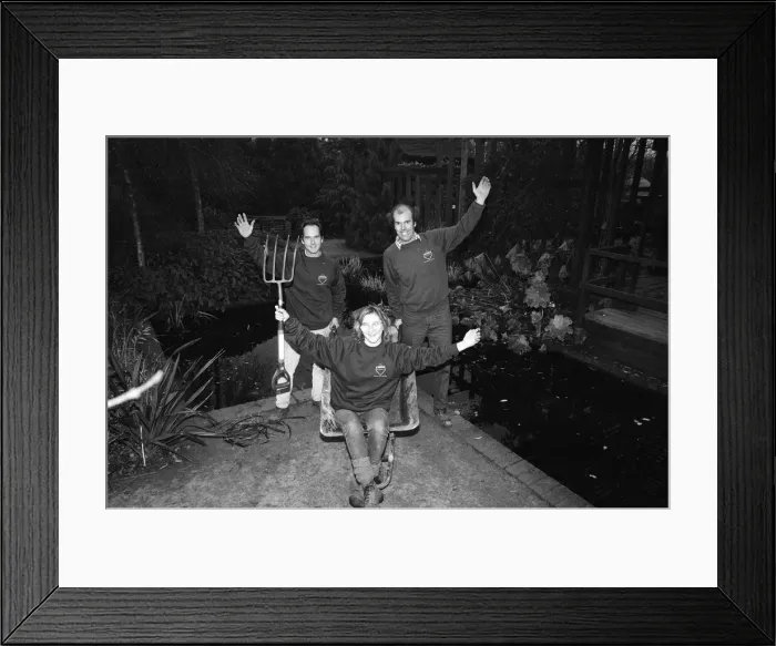Framed Print : Head gardener Mr Brian Gilbride celebrates the success of Telford in the 1989 Britain in Framed Print : Head gardener Mr Brian Gilbride celebrates the success of Telford in the 1989 Britain in