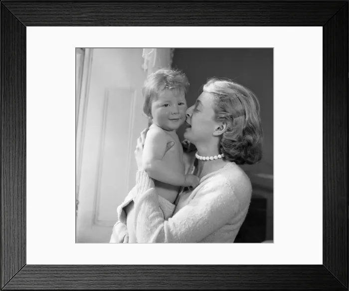 Framed Print : Hilary Benn and his mother Caroline at home 19th March 1955 Framed Print : Hilary Benn and his mother Caroline at home 19th March 1955