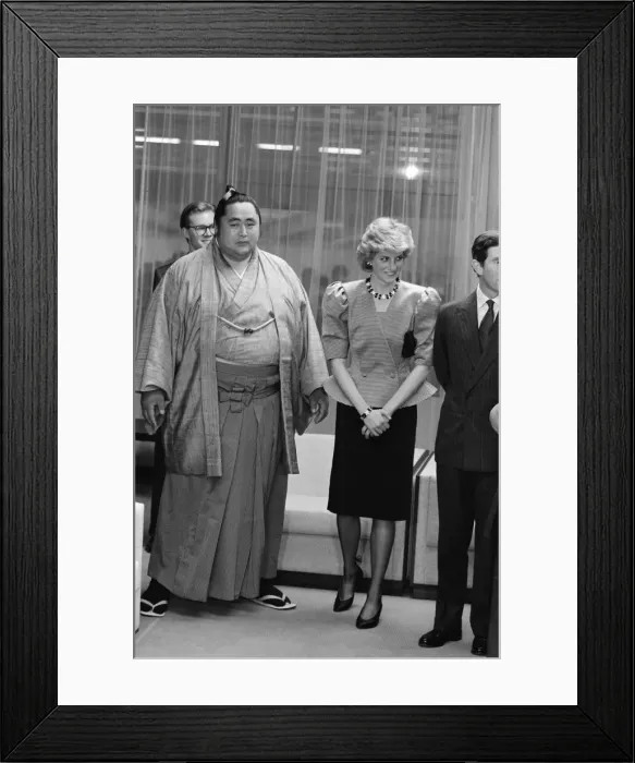 Framed Print : HRH Princess Diana, The Princess of Wales, meetsJapanese Sumo Wrestlers at the Grand Sumo Framed Print : HRH Princess Diana, The Princess of Wales, meetsJapanese Sumo Wrestlers at the Grand Sumo