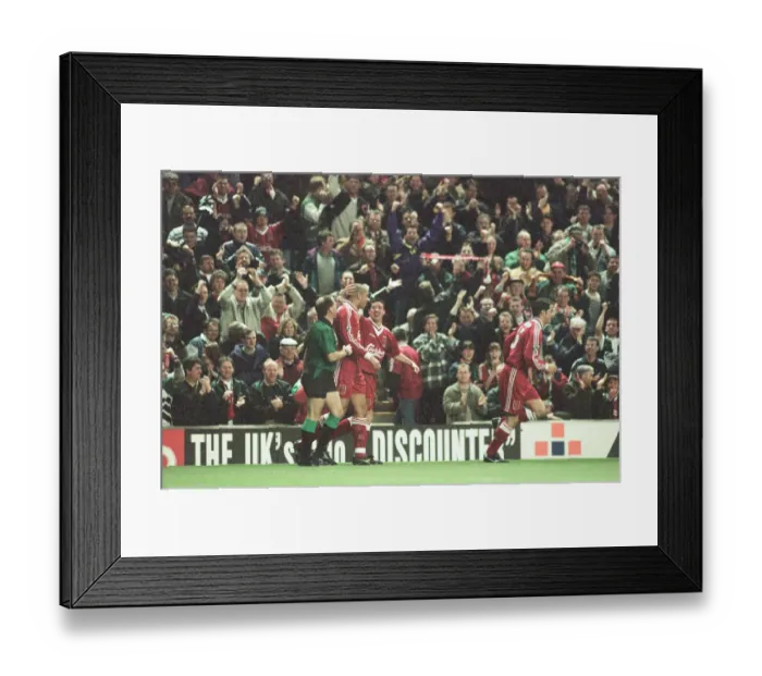 Framed Print : Liverpool 4-3 Newcastle United, premier league match at Anfield, Wednesday 3rd April 1996