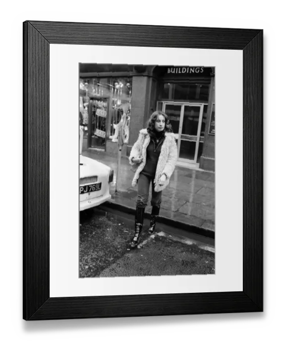 Framed Print : Woman in Manchester, photographed for a Daily Mirror Fashion Spy article