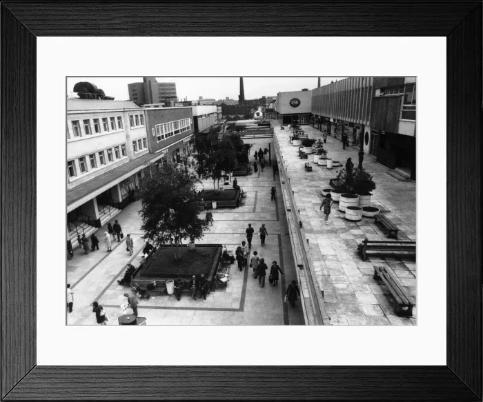 Framed Print : General view of the Merseyway Shopping Centre in Stockport, Greater Manchester