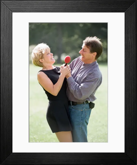 Framed Print : Radio WM presenters Julie Mayer and Tony Wadsworth. 10th September 1997