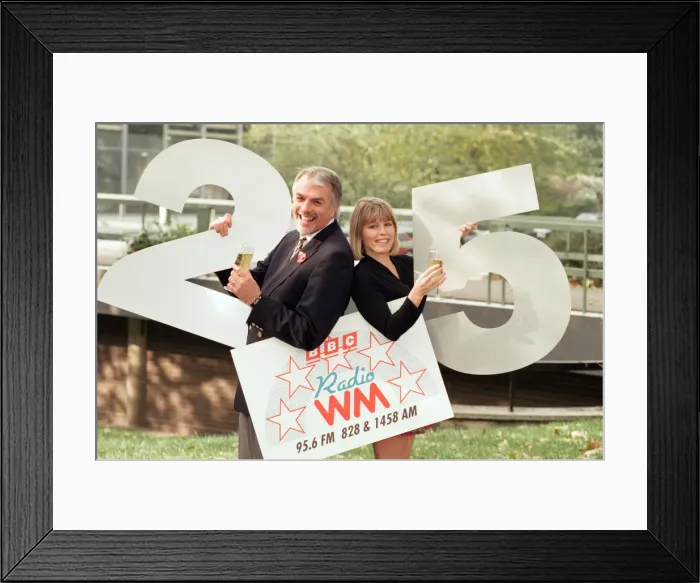 Framed Print : Stuart Linnell and Julie Mayer get ready for the Radio WM 25th celebrations at Pebble Framed Print : Stuart Linnell and Julie Mayer get ready for the Radio WM 25th celebrations at Pebble