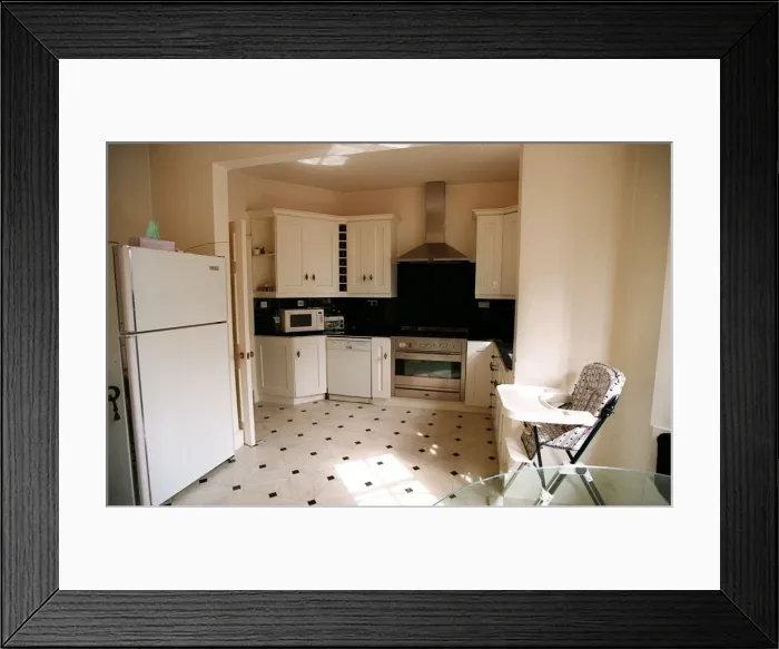 Framed Print : Kitchen at Coleherne Court August 1998 old former flat of Princess Diana Framed Print : Kitchen at Coleherne Court August 1998 old former flat of Princess Diana