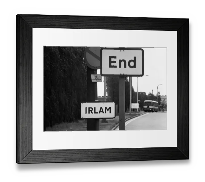 Framed Print : Road signs in Irlam, a suburb of Salford in Greater Manchester. 23rd June 1972