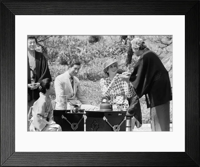 Framed Print : HRH Princess Diana, The Princess of Wales, and Prince Charles at a traditional tea Framed Print : HRH Princess Diana, The Princess of Wales, and Prince Charles at a traditional tea