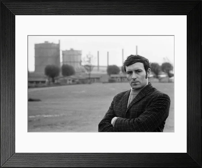 Framed Print : Councillor Jim Hudson, pictured in the shadow of the Irlam Steel works. 23rd June 1972 Framed Print : Councillor Jim Hudson, pictured in the shadow of the Irlam Steel works. 23rd June 1972