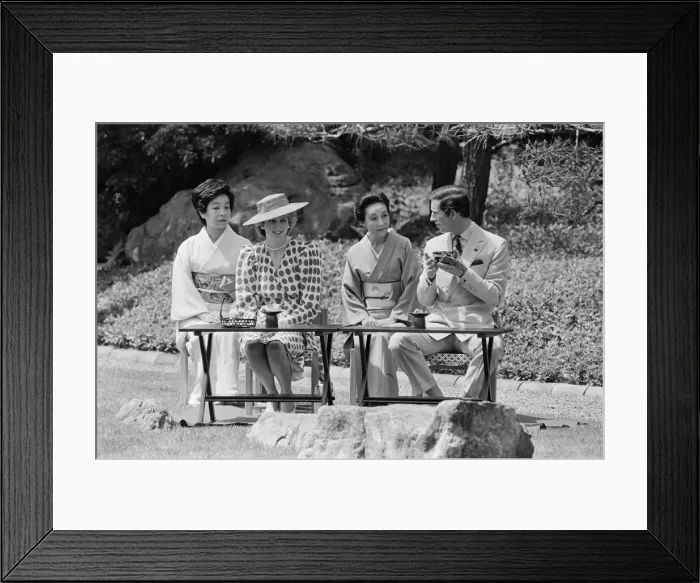 Framed Print : HRH Princess Diana, The Princess of Wales, and Prince Charles at a traditional tea Framed Print : HRH Princess Diana, The Princess of Wales, and Prince Charles at a traditional tea