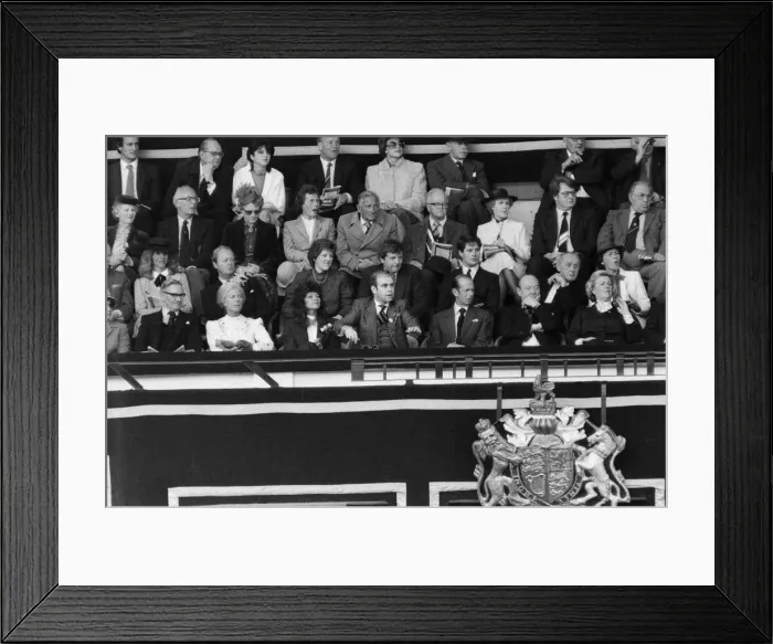 Framed Print : Watford chairman Elton John pictured watching the 1984 FA Cup Final at Wembley Stadium