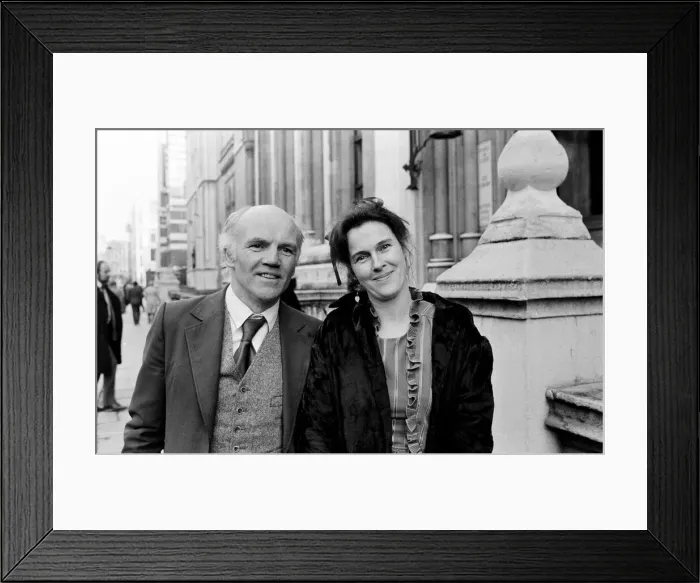 Framed Print : Campaigner Victoria Gillick and her husband Gordon Gillick outside a court in London Framed Print : Campaigner Victoria Gillick and her husband Gordon Gillick outside a court in London