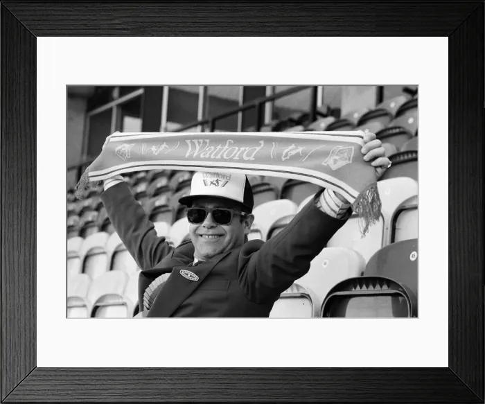 Framed Print : Watford FC Chairman Elton John at Vicarage Road, home of Watford football club