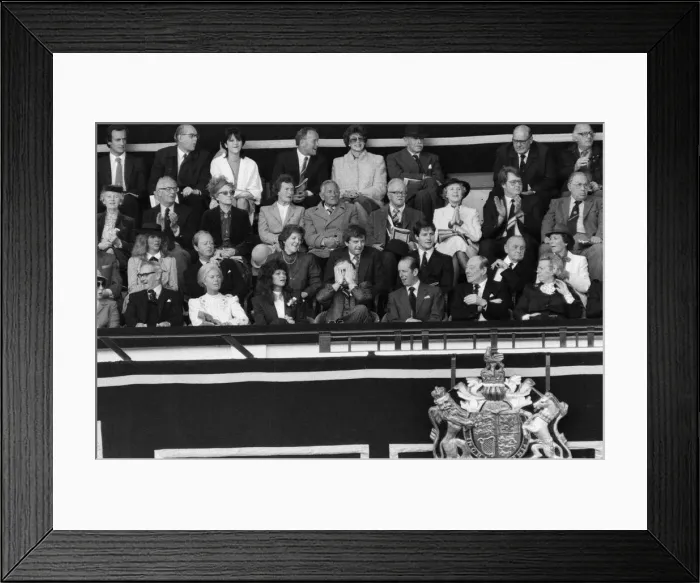 Framed Print : Watford chairman Elton John pictured watching the 1984 FA Cup Final at Wembley Stadium Framed Print : Watford chairman Elton John pictured watching the 1984 FA Cup Final at Wembley Stadium