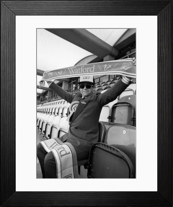 Framed Print : Watford FC Chairman Elton John at Vicarage Road, home of Watford football club Framed Print : Watford FC Chairman Elton John at Vicarage Road, home of Watford football club