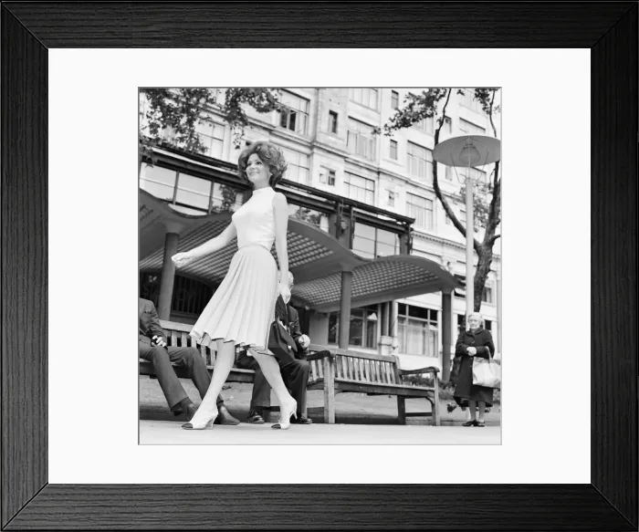 Framed Print : Irina Demick, french actress, in the UK to start work on new film