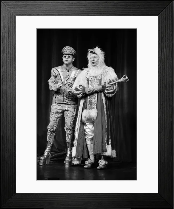 Framed Print : Elton John brings the house down in a charity show at Londons Theatre Royal