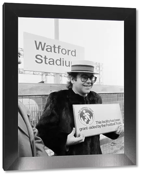 Pop star and Watford FC Chairman, Elton John, opens the new Watford Stadium Halt railway