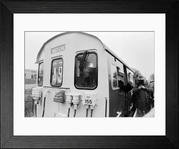Framed Print : Pop star and Watford FC Chairman, Elton John, opens the new Watford Stadium Halt railway Framed Print : Pop star and Watford FC Chairman, Elton John, opens the new Watford Stadium Halt railway