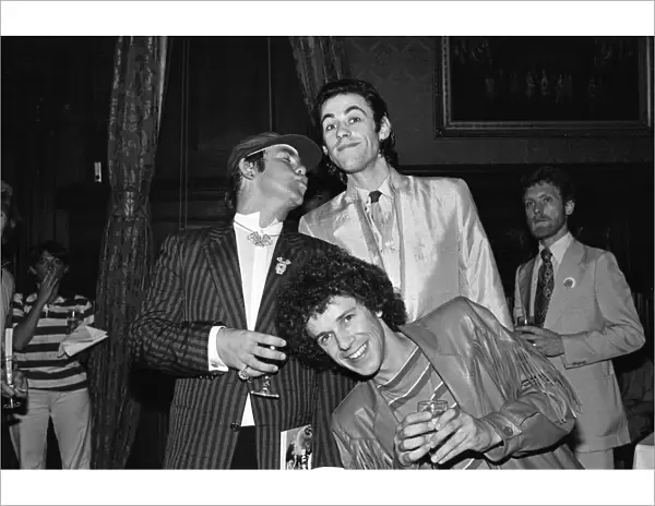 Elton John, Bob Geldof and Leo Sayer attending a House of Commons reception