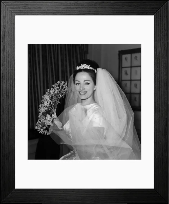 Framed Print : The wedding of Jackie Collins and Wallace Austin at Grosvenor House. 13th December 1960 Framed Print : The wedding of Jackie Collins and Wallace Austin at Grosvenor House. 13th December 1960