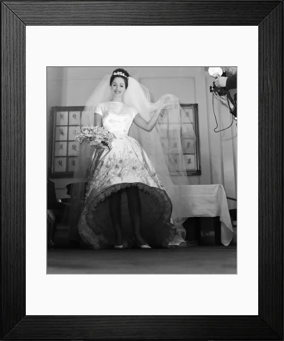 Framed Print : The wedding of Jackie Collins and Wallace Austin at Grosvenor House. 13th December 1960 Framed Print : The wedding of Jackie Collins and Wallace Austin at Grosvenor House. 13th December 1960